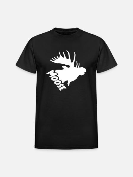 Moose Head Shirt - Heavyweight Unisex T-Shirt by Gildan - black