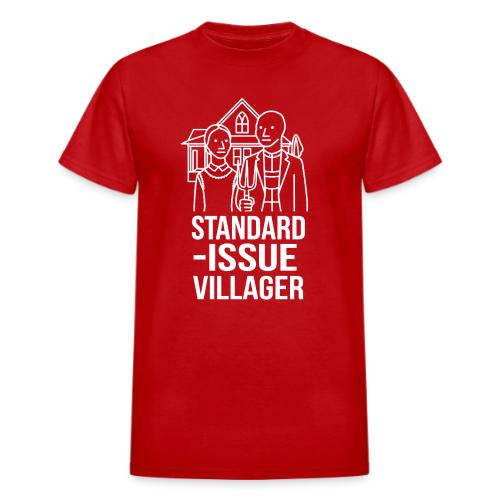 Standard-Issue Villagers (White on Color) - Heavyweight Unisex T-Shirt by Gildan