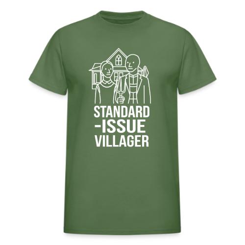 Standard-Issue Villagers (White on Color) - Heavyweight Unisex T-Shirt by Gildan