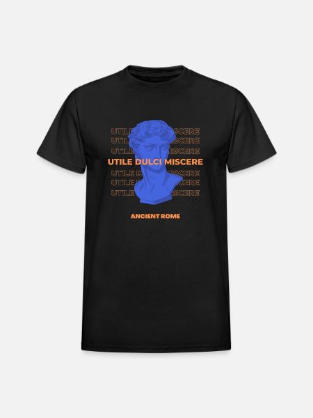 Latin Quote Roman Art - Heavyweight Unisex T-Shirt by Gildan - black