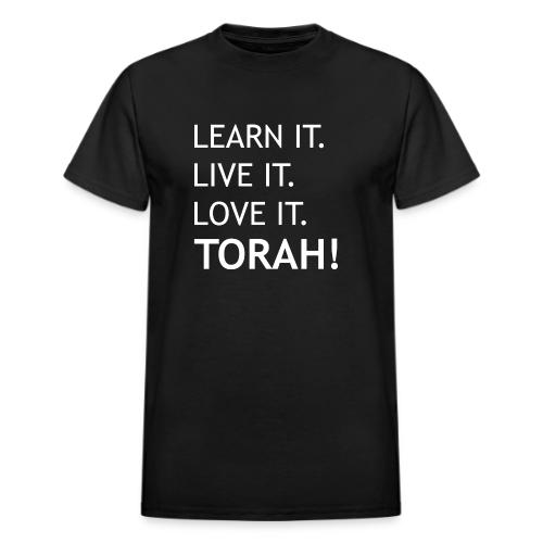 Learn Live Love Torah - Heavyweight Unisex T-Shirt by Gildan