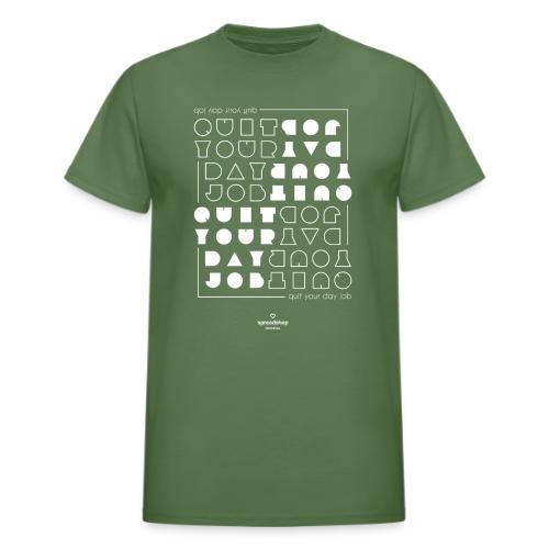 Quit upside white - Heavyweight Unisex T-Shirt by Gildan