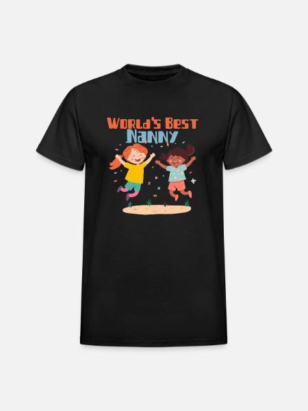 Worlds Best Nanny - Heavyweight Unisex T-Shirt by Gildan - black