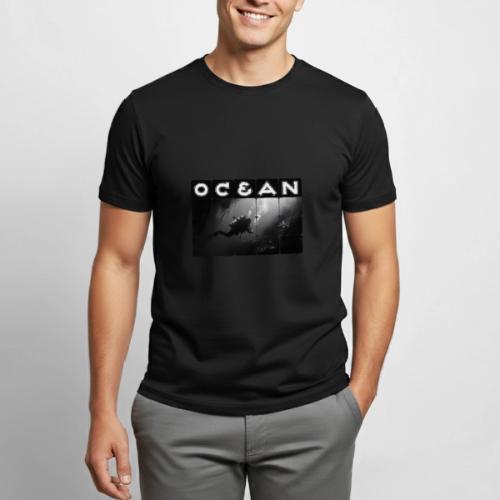 Ocean: Monochrome descent of a scuba diver - Heavyweight Unisex T-Shirt by Gildan