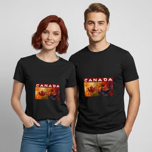 Painted Canada Leaves - Heavyweight Unisex T-Shirt by Gildan