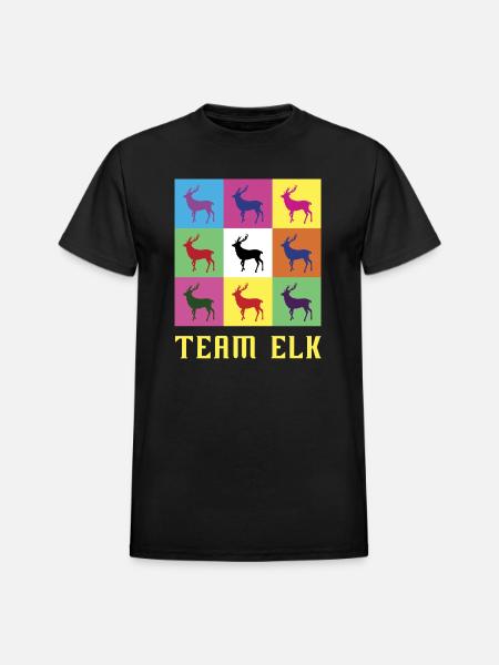 Team Elk - Heavyweight Unisex T-Shirt by Gildan - black