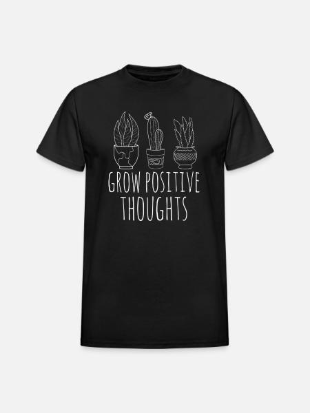 grow positive thoughts - Heavyweight Unisex T-Shirt by Gildan - black