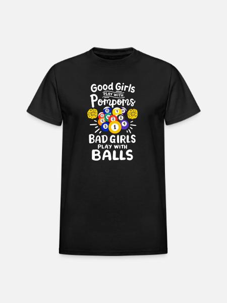 Pool Billiard Player Girls - Heavyweight Unisex T-Shirt by Gildan - black