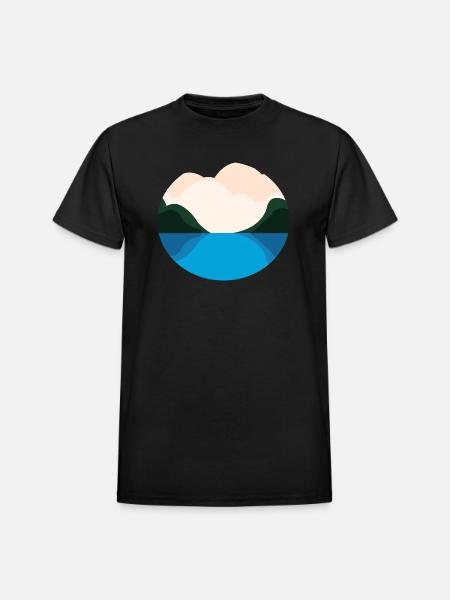 Lake Landscape - Heavyweight Unisex T-Shirt by Gildan - black