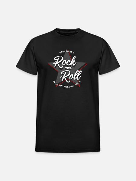 Born to Rock and Roll Star Design - Heavyweight Unisex T-Shirt by Gildan - black
