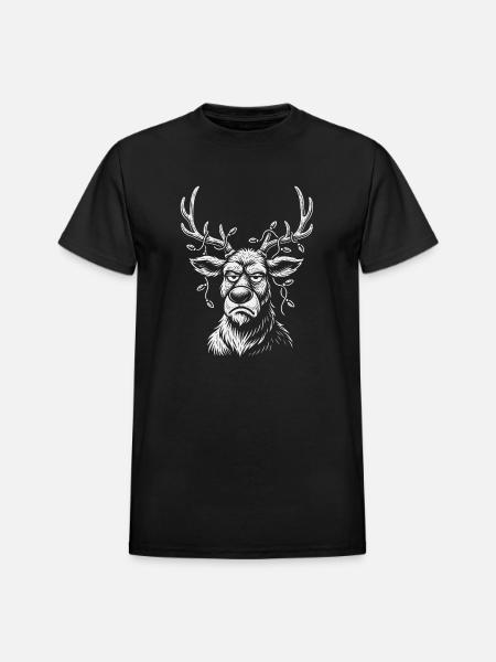 Grumpy Moose Vine Crown - Heavyweight Unisex T-Shirt by Gildan - black