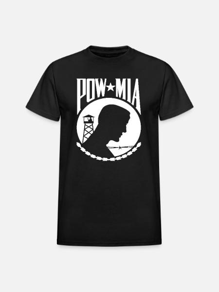 POW MIA Never Forget - Heavyweight Unisex T-Shirt by Gildan - black