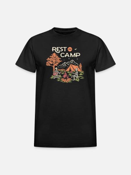 Rest in Camp - Heavyweight Unisex T-Shirt by Gildan - black