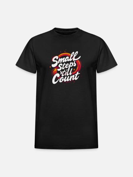 Small Steps Still Count - Heavyweight Unisex T-Shirt by Gildan - black