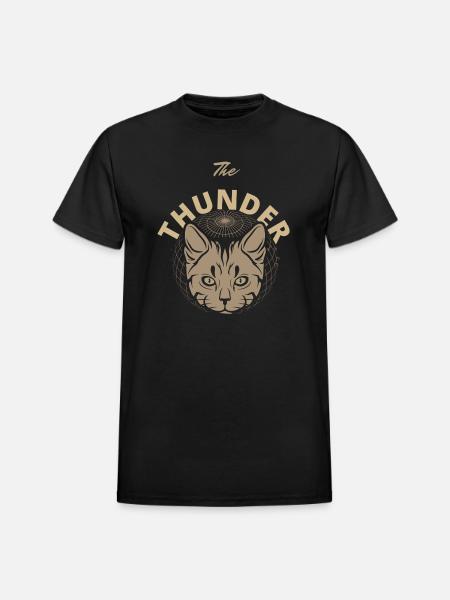 Solar Feline Emblem - Heavyweight Unisex T-Shirt by Gildan - black