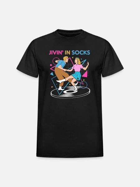 Dance Party 50s Sock Hop - Heavyweight Unisex T-Shirt by Gildan - black
