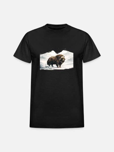 Silent Musk Ox - Heavyweight Unisex T-Shirt by Gildan - black
