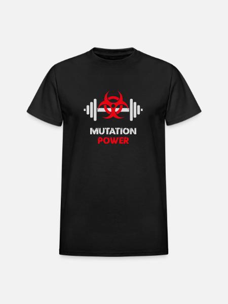 Powerlifting Mutation Strength - Heavyweight Unisex T-Shirt by Gildan - black