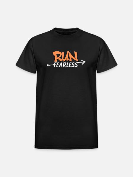 Run Fearless - Heavyweight Unisex T-Shirt by Gildan - black