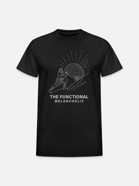 The Functional Melancholic - Heavyweight Unisex T-Shirt by Gildan - black