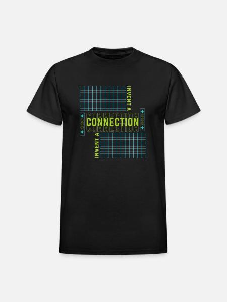 Invent a Connection - Heavyweight Unisex T-Shirt by Gildan - black