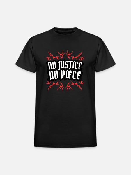 No justice no piece - Heavyweight Unisex T-Shirt by Gildan - black