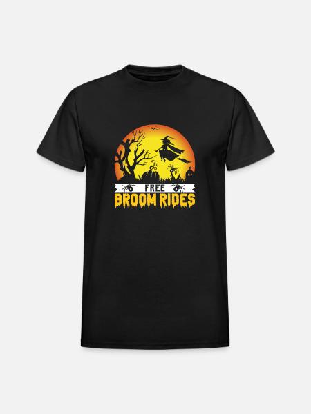Free broom rides - Heavyweight Unisex T-Shirt by Gildan - black