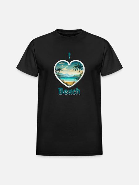 Tropical Serenity - Heavyweight Unisex T-Shirt by Gildan - black