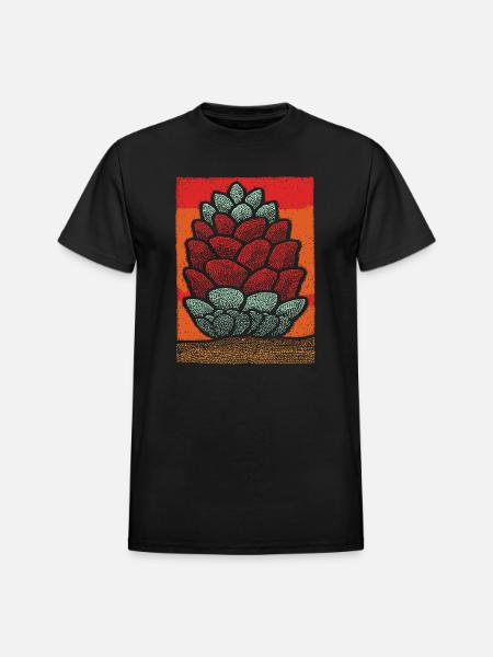 Stacked Pine Cone Pop Art - Heavyweight Unisex T-Shirt by Gildan - black