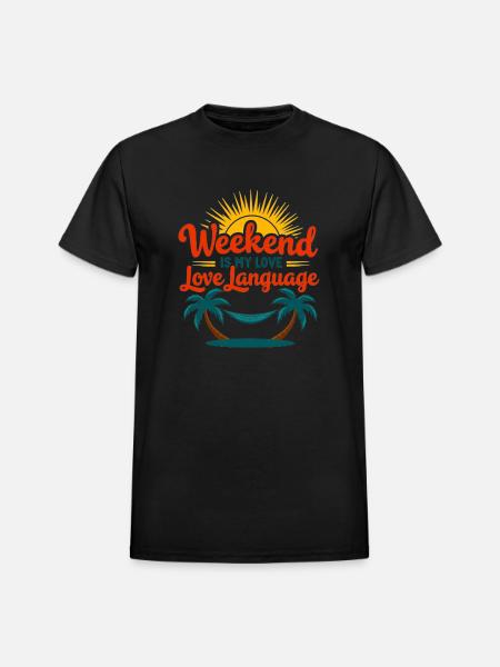 Weekend Love - Heavyweight Unisex T-Shirt by Gildan - black