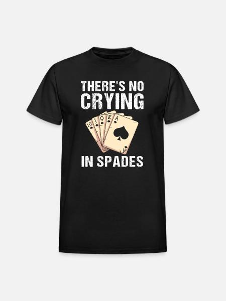 Spades Card Game Player Poker - Heavyweight Unisex T-Shirt by Gildan - black
