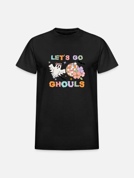 LET S GO GHOULS - Heavyweight Unisex T-Shirt by Gildan - black