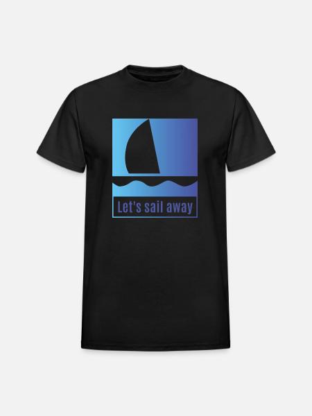 Sail Away With Me - Heavyweight Unisex T-Shirt by Gildan - black