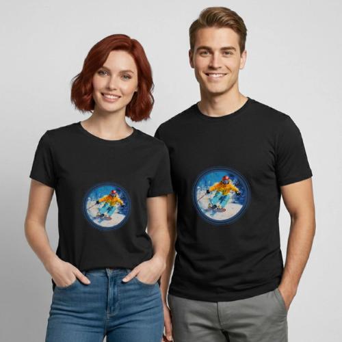 Born for Skiing - Heavyweight Unisex T-Shirt by Gildan