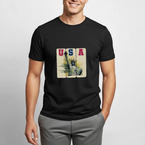 Art illustration of the Statue of Liberty - Heavyweight Unisex T-Shirt by Gildan