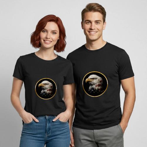 America: Golden Freedom Crest - Heavyweight Unisex T-Shirt by Gildan