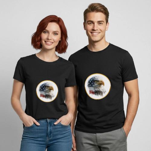 USA: Patriot Wing Emblem - Heavyweight Unisex T-Shirt by Gildan