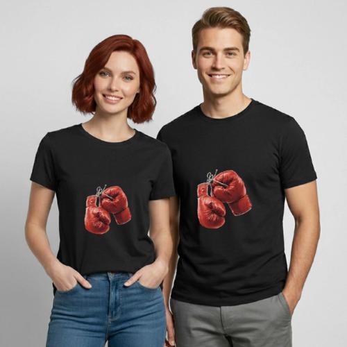 Boxing: Hanging Gloves Icon - Heavyweight Unisex T-Shirt by Gildan