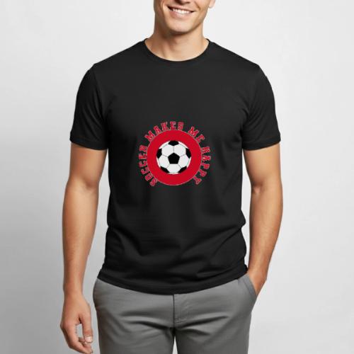 Soccer Makes Me Happy – Football Joy Graphic - Heavyweight Unisex T-Shirt by Gildan