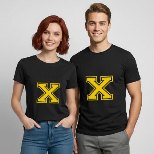 Letter X – Capital Athletic Alphabet Monogram - Heavyweight Unisex T-Shirt by Gildan