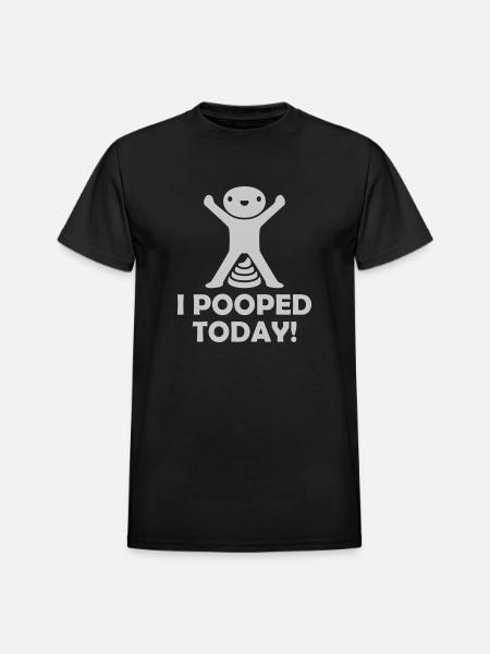 I pooped today quote - Heavyweight Unisex T-Shirt by Gildan - black