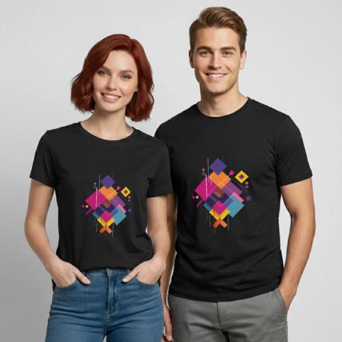 Vibrant Geometry - Heavyweight Unisex T-Shirt by Gildan