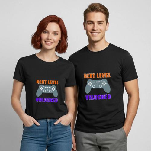 Next Level Unlocked Gamer Design - Heavyweight Unisex T-Shirt by Gildan