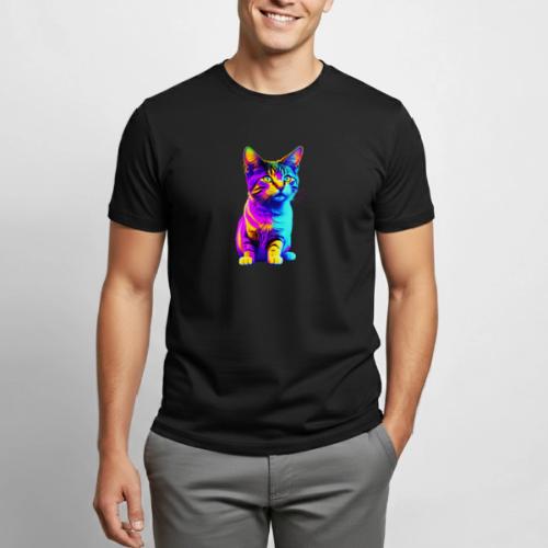 Colorful Rainbow Kitten - Heavyweight Unisex T-Shirt by Gildan