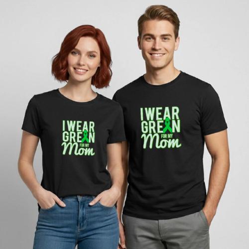 I Wear Green For My Mom Awareness - Heavyweight Unisex T-Shirt by Gildan