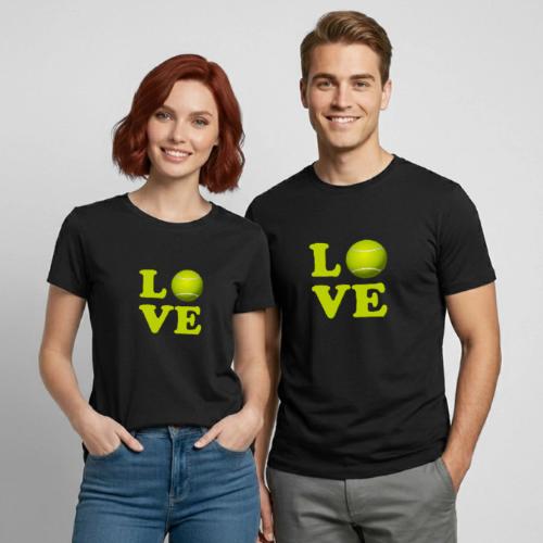 I Love Tennis - Heavyweight Unisex T-Shirt by Gildan