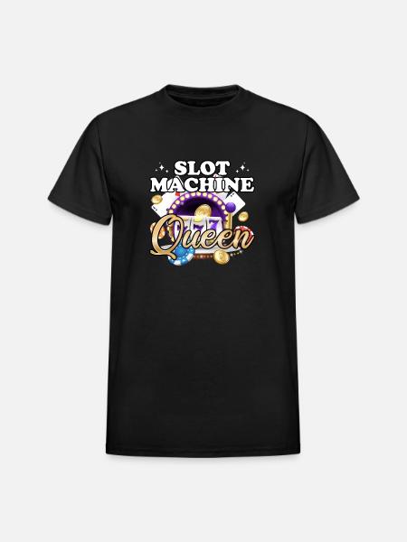 Slot Machine Queen - Heavyweight Unisex T-Shirt by Gildan - black