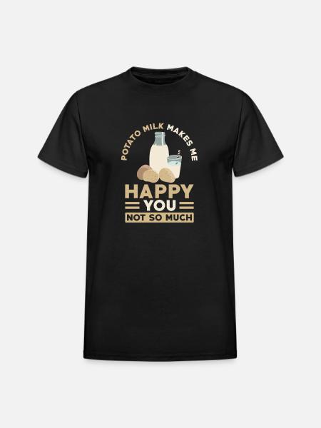 Potato Milk Saying - Heavyweight Unisex T-Shirt by Gildan - black
