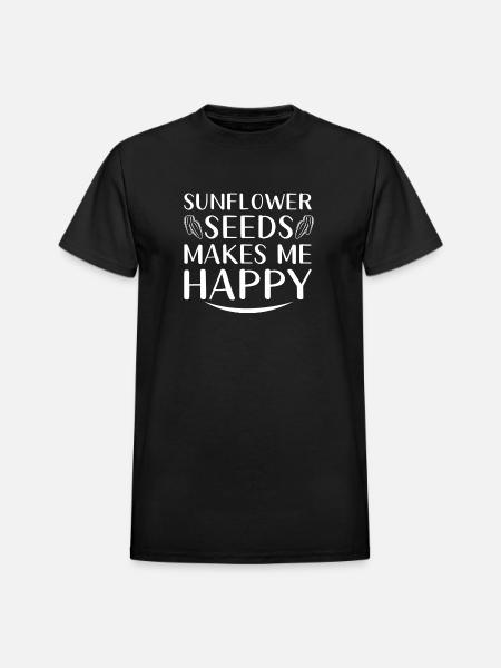 Sunflower Seeds - Heavyweight Unisex T-Shirt by Gildan - black