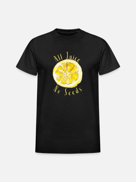 All Juice No Seeds - Heavyweight Unisex T-Shirt by Gildan - black